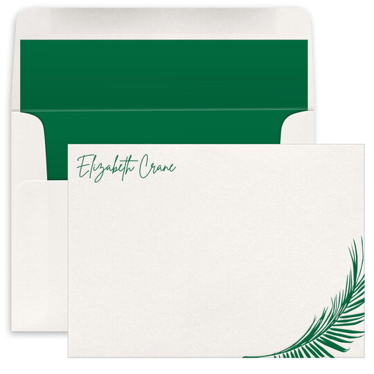 Corner Palm Flat Note Cards - Letterpress